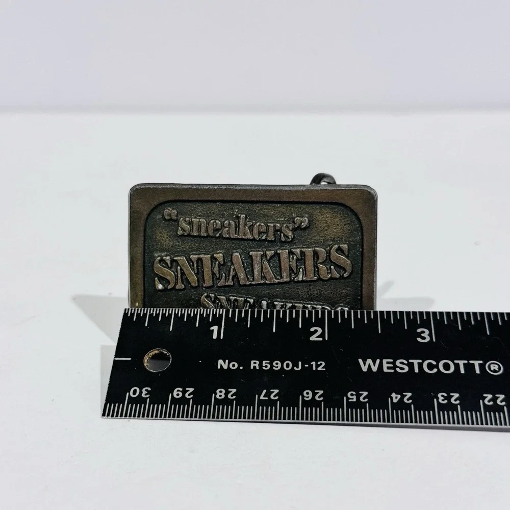 Sneaker Lovers Belt Buckle Small Square Silver‎ Color Metal EUC